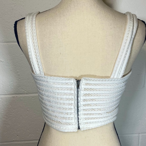 Jacaranda Open Weave Bustier Top w Floral Applique - Picture 6 of 11